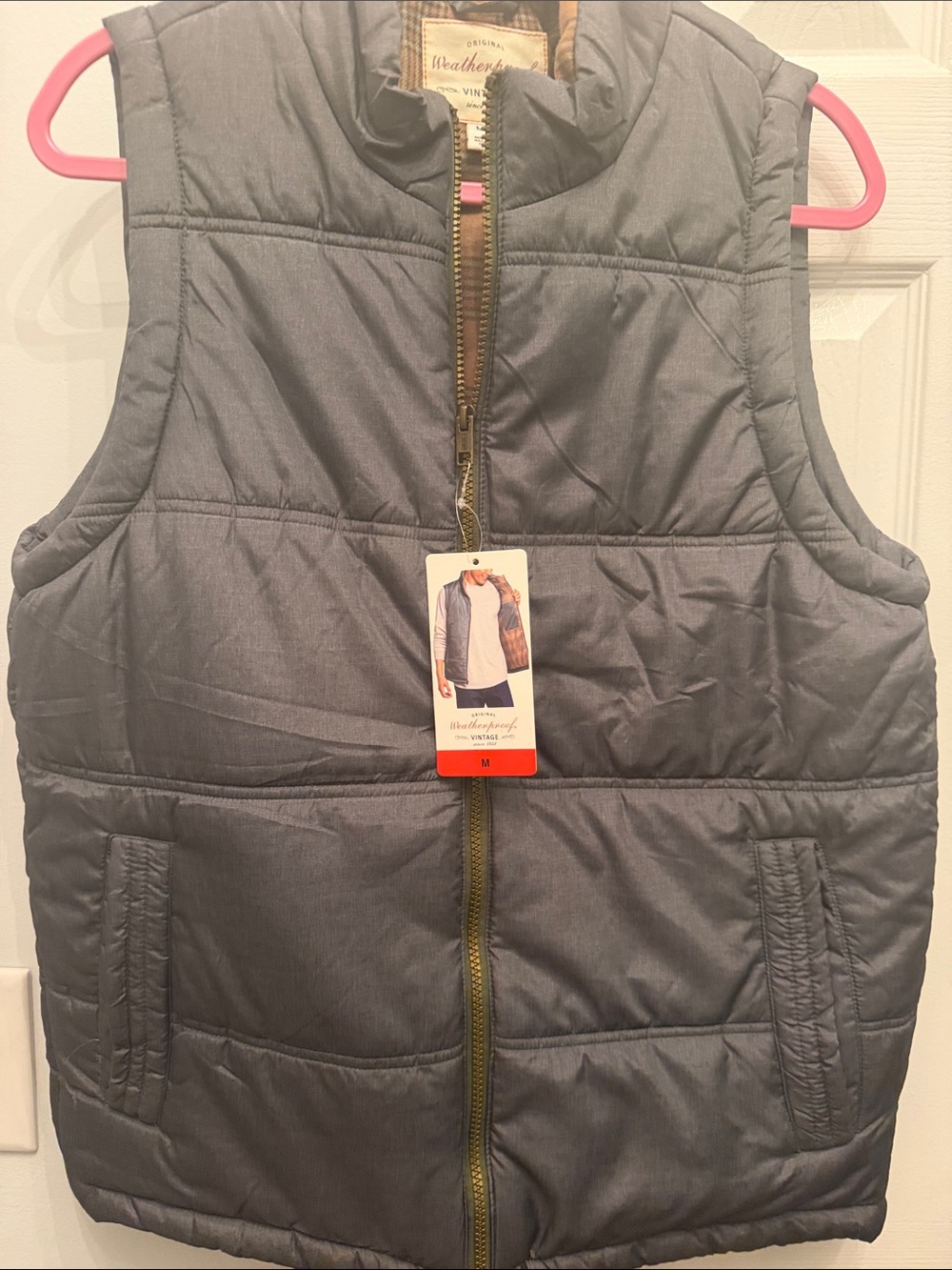 Weatherproof Quilted Puffer Vest in Charcoal Gray